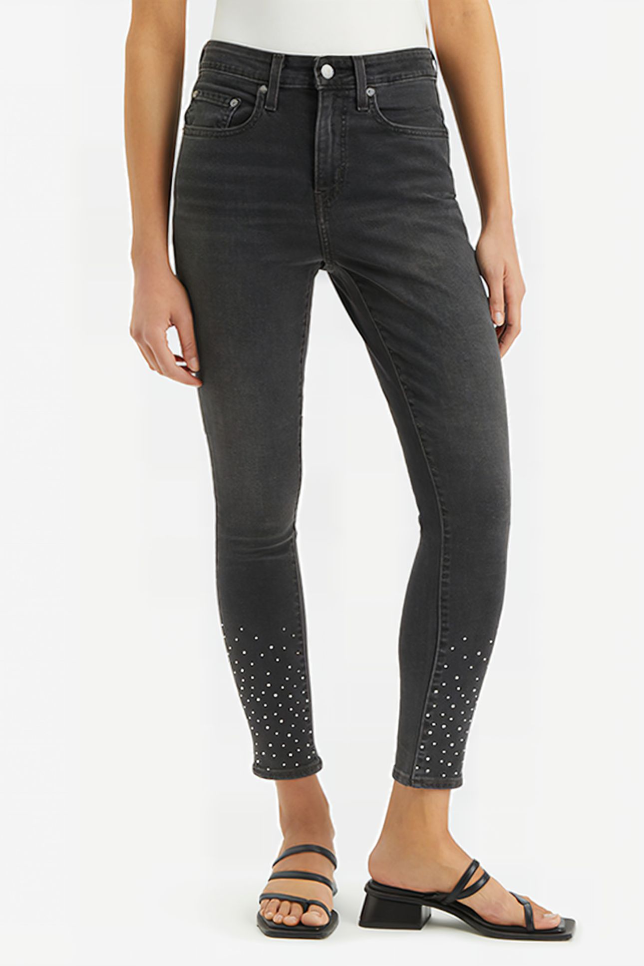 721 HIGH RISE SKINNY LAVA ROCK RHINESTON 1
