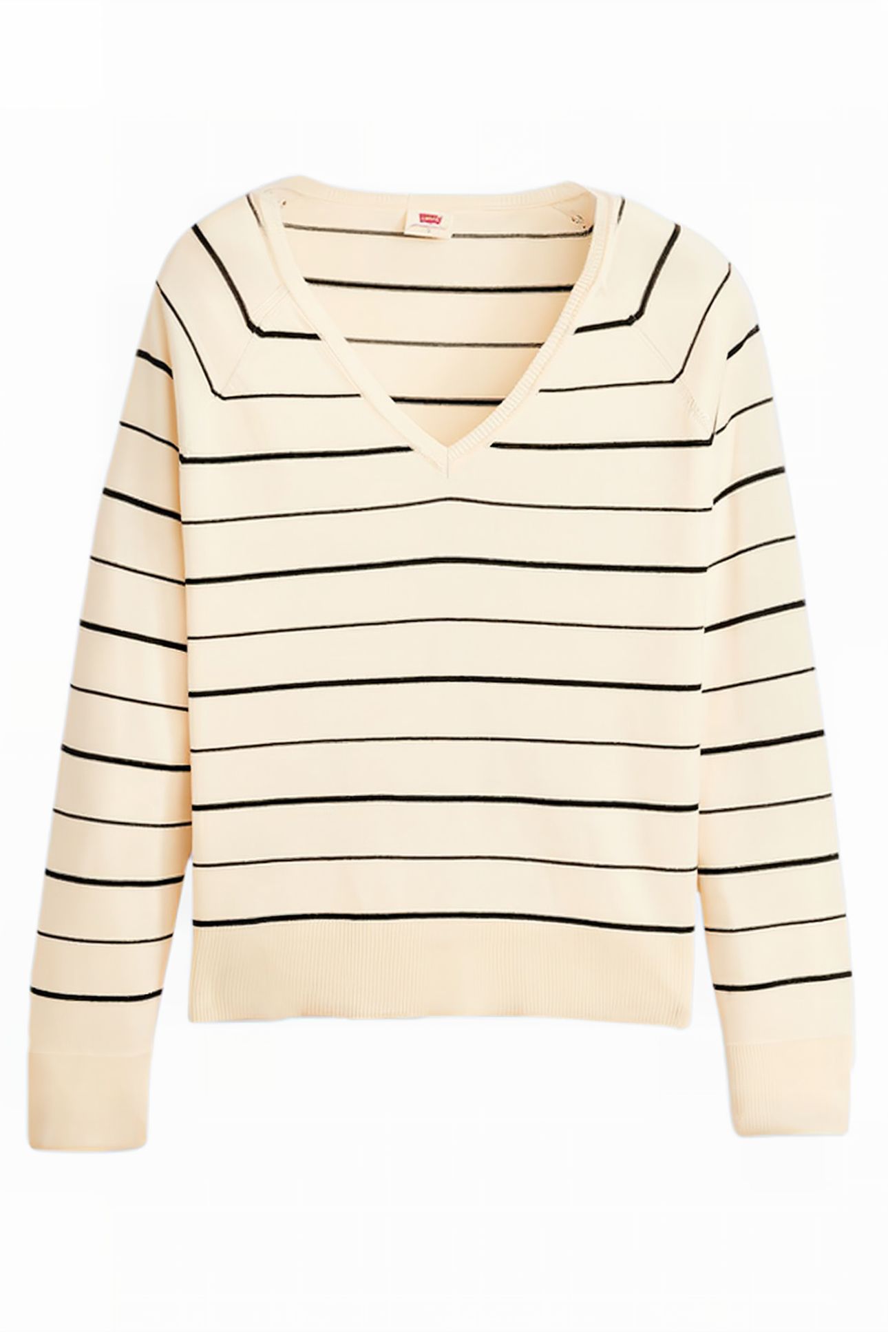 PETAL VNECK SWEATER OLYMPIC STRIPE WHITE 3