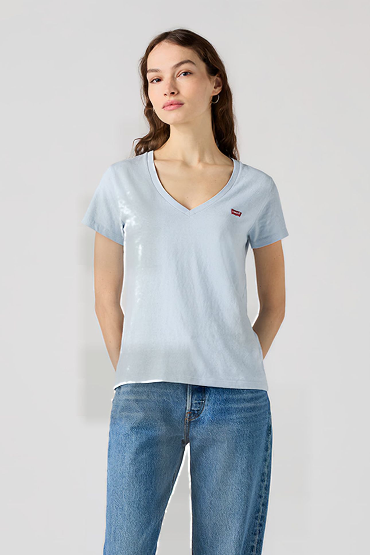 PERFECT SLUB VNECK NIAGARA MIST SLUB 1