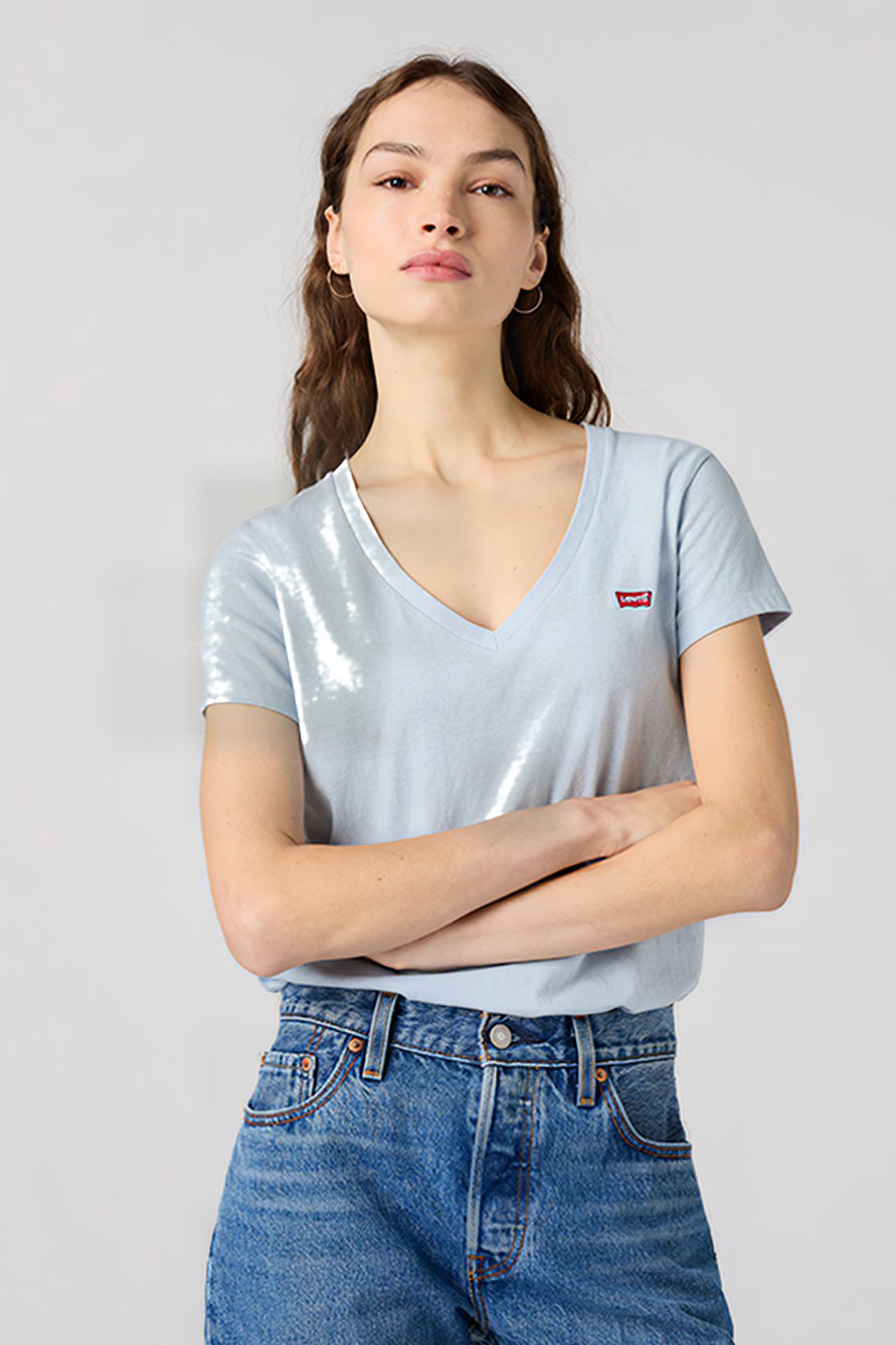 PERFECT SLUB VNECK NIAGARA MIST SLUB 5