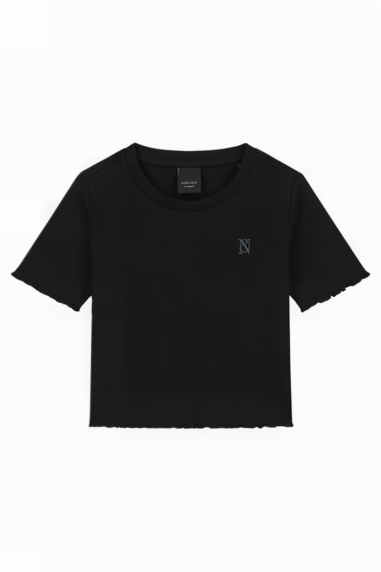 LETTUCE RIB T-SHIRT BLACK 1
