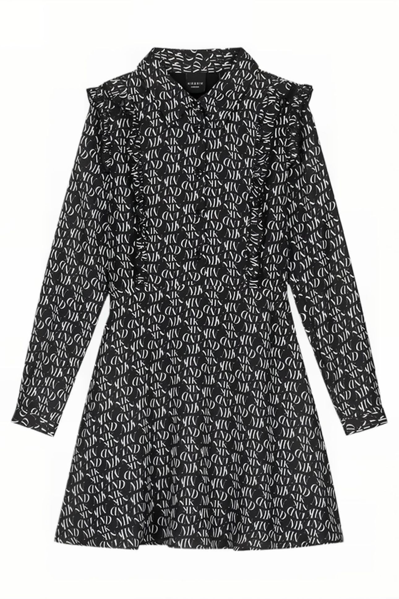 CHARLEY DRESS BLACK/ WHITE TEXT 1