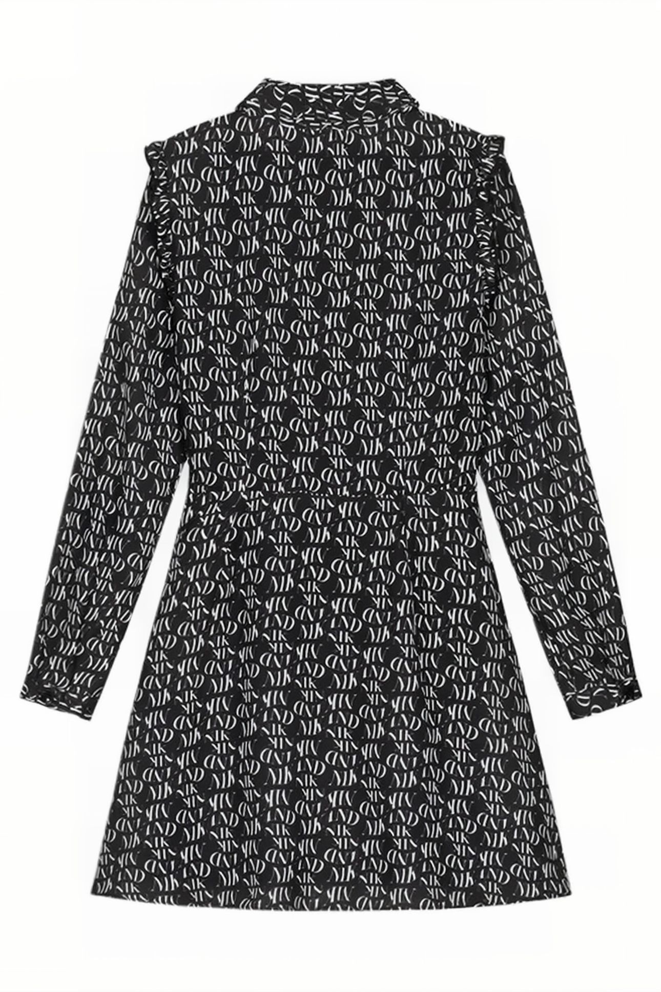 CHARLEY DRESS BLACK/ WHITE TEXT 2