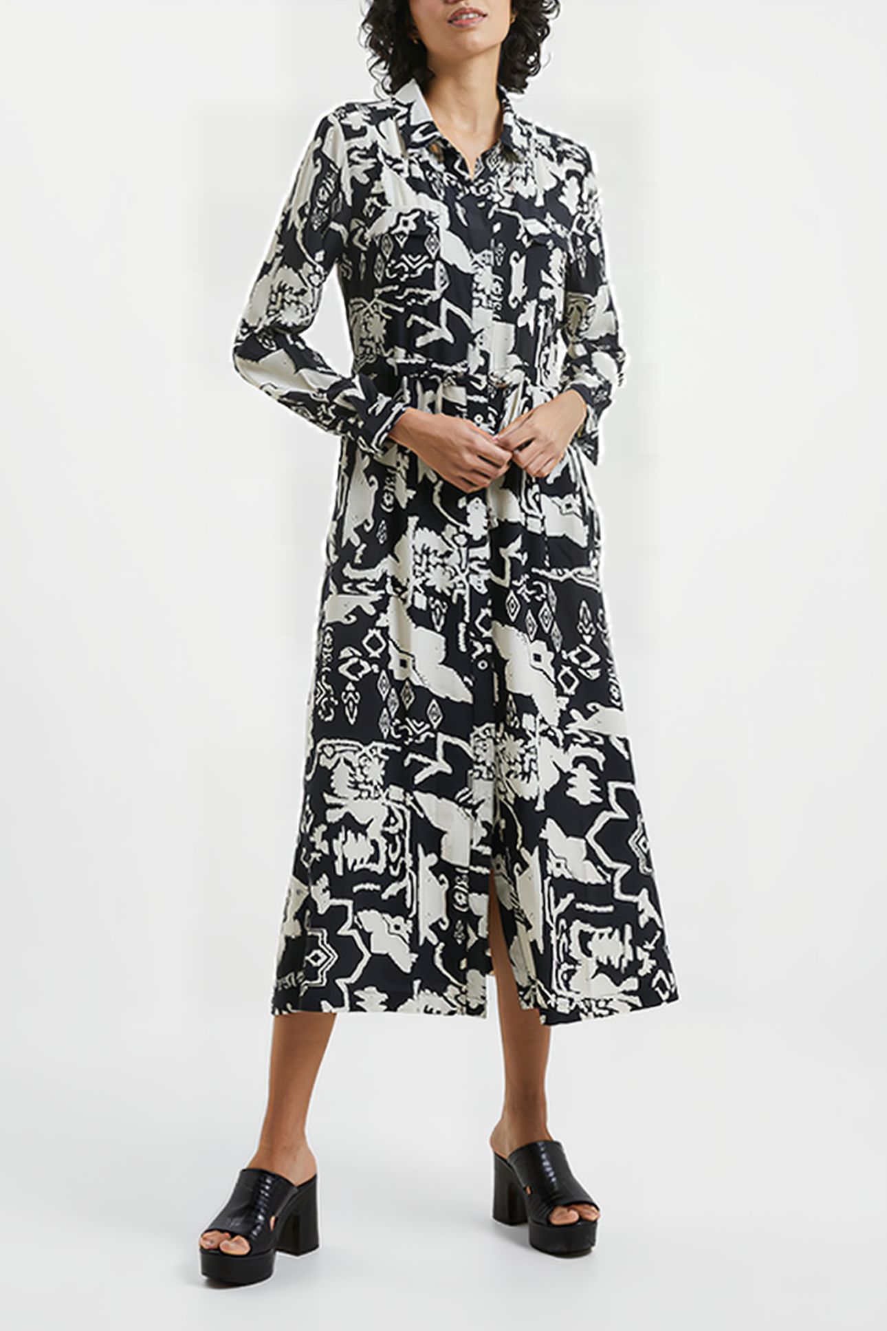 DEON DELPH DRAPE DRS BLACK/CREAM 1