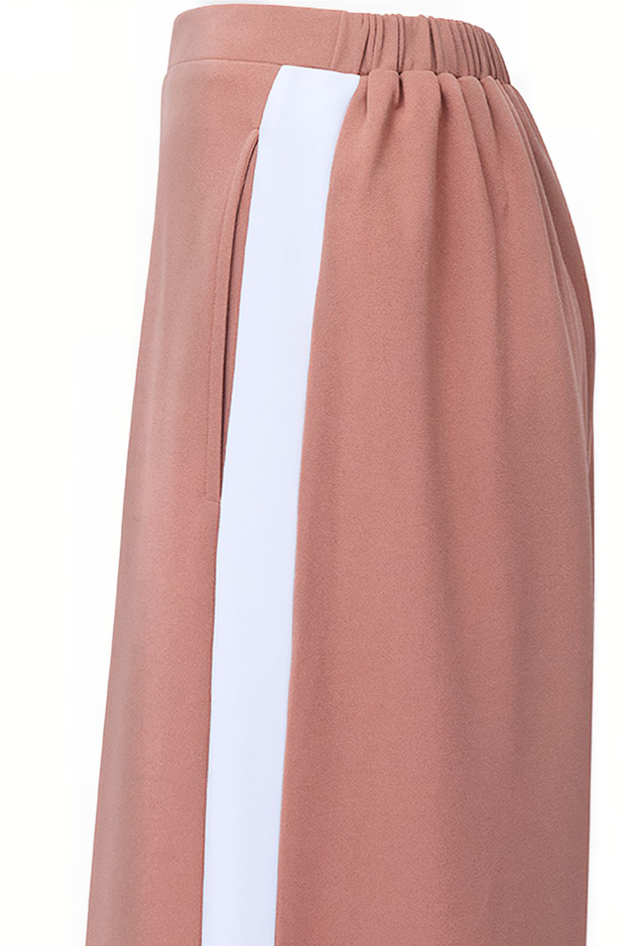 CREPE WIDE LEG STRIPE MOCHA MOOSE/SUM WHT 3
