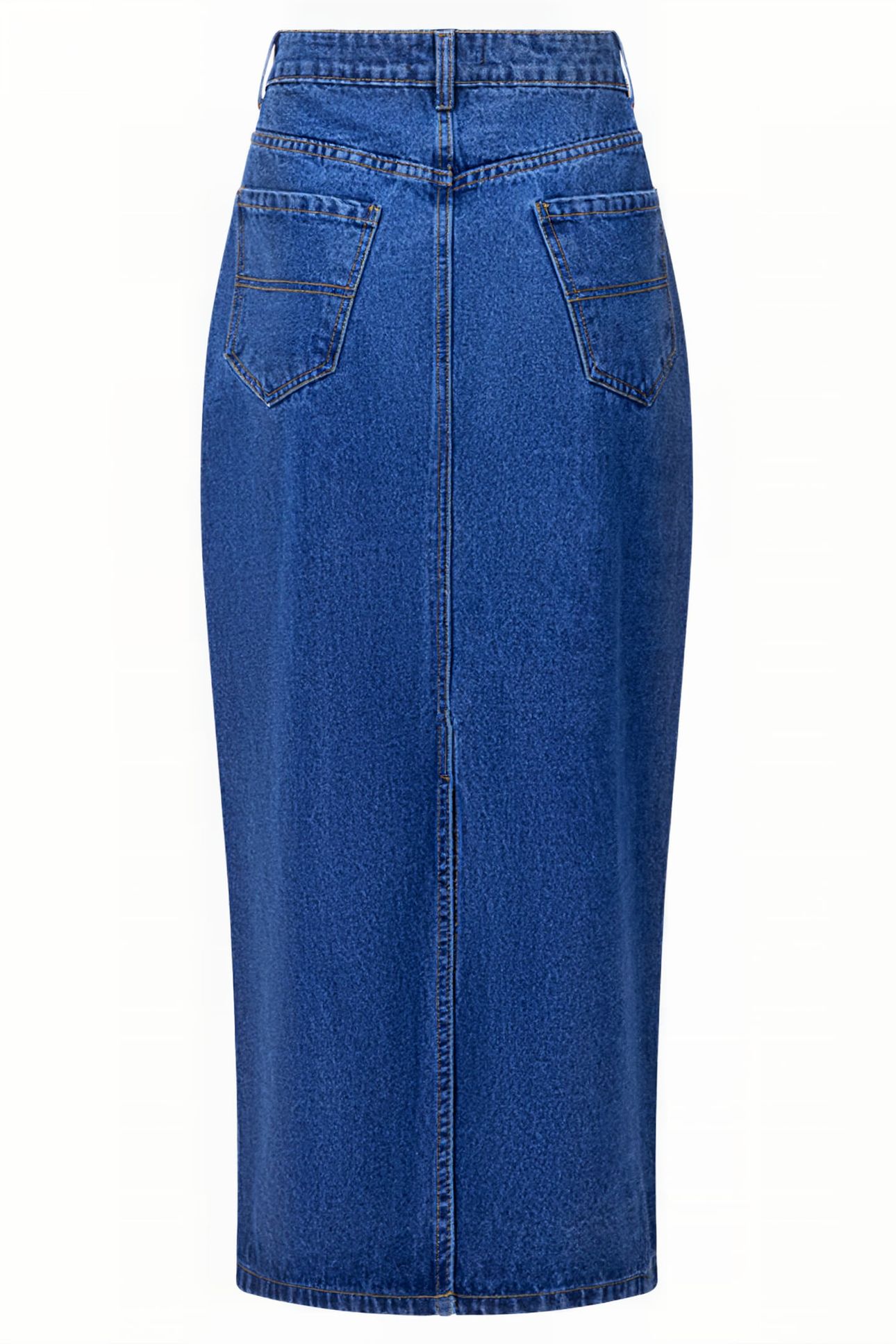 DENIM MIDI BACK SPLIT SKIRT VINTAGE 2