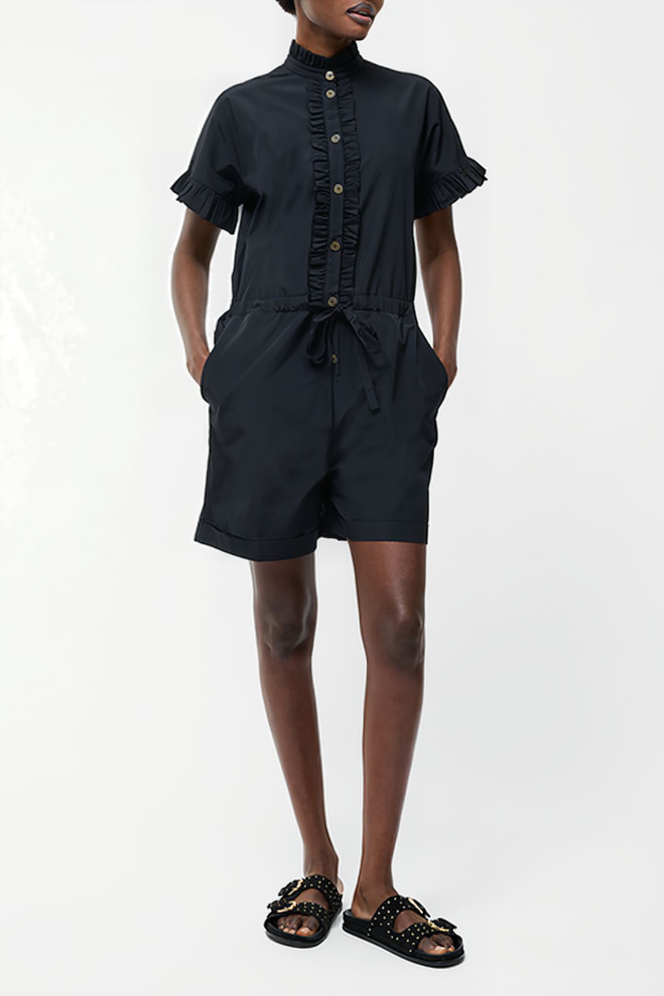 FRILL PLAYSUIT SZ18 BLACK 2