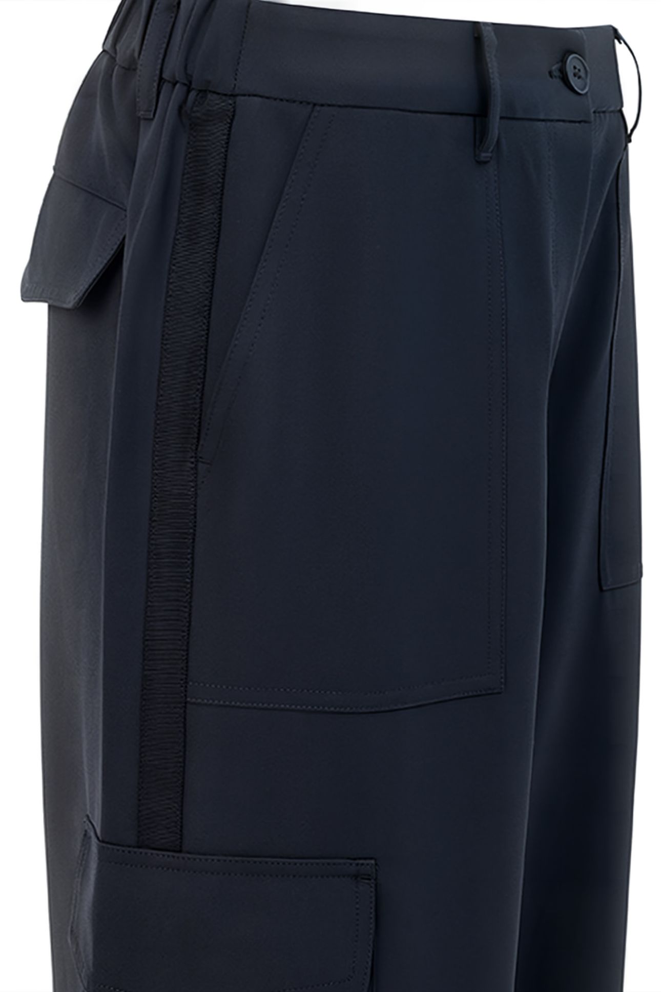 DRAPEY WIDE LEG COMBAT TROUSERS BLACK 2