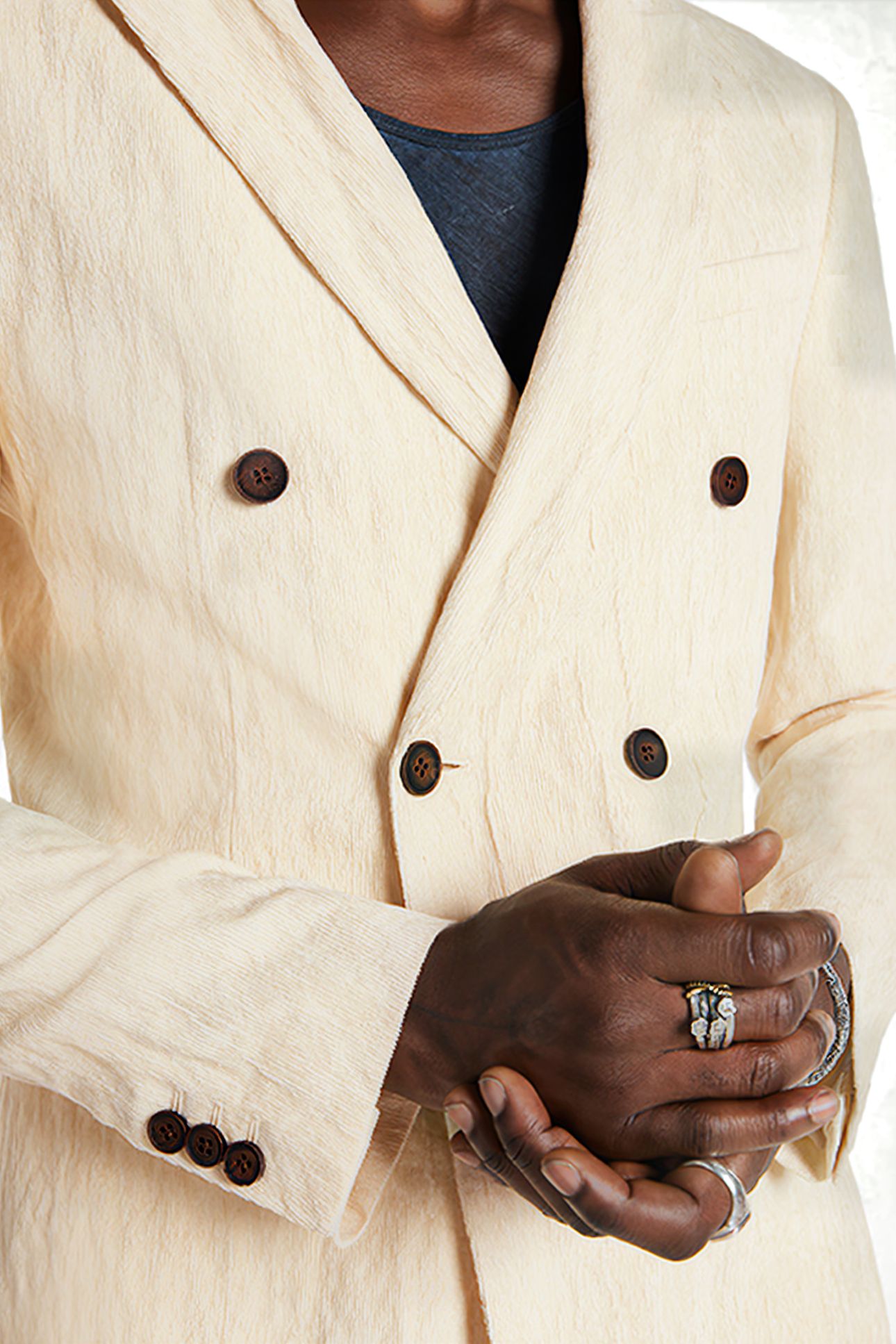PEAK LAPEL DB JACKET CHINA WHITE 3