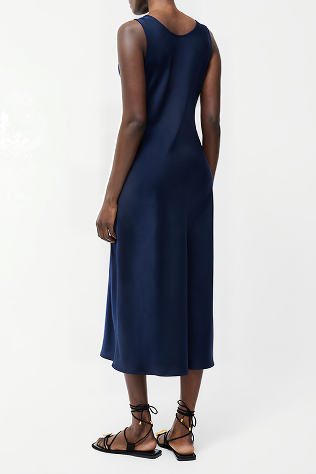 SCOOP SATIN SLIP DRESS MIDNIGHT 2