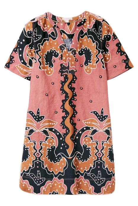 JUNE LINEN SHIFT DRESS PLUM MULTI 2