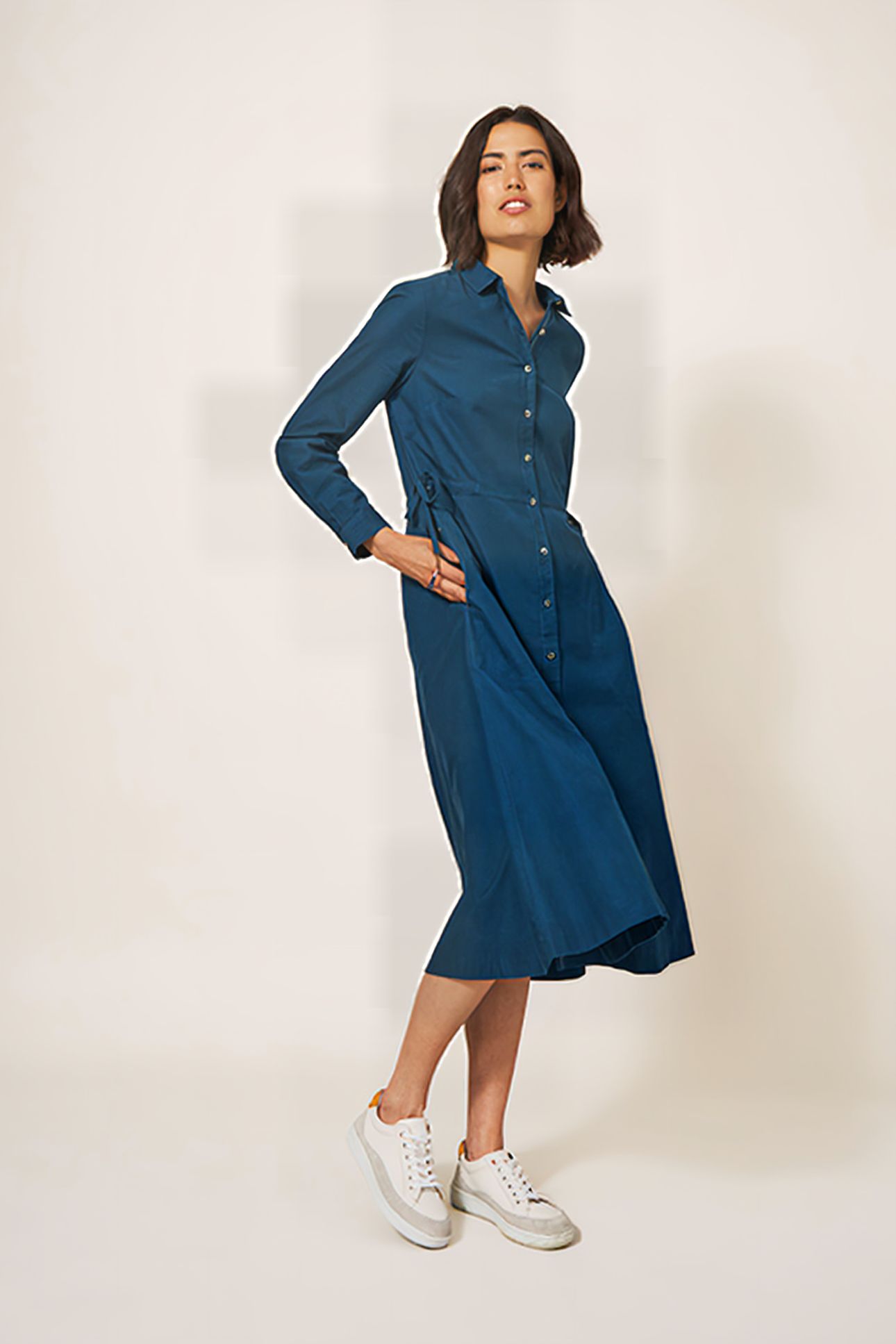 JADE CORD SHIRT DRESS DARK TEAL 5