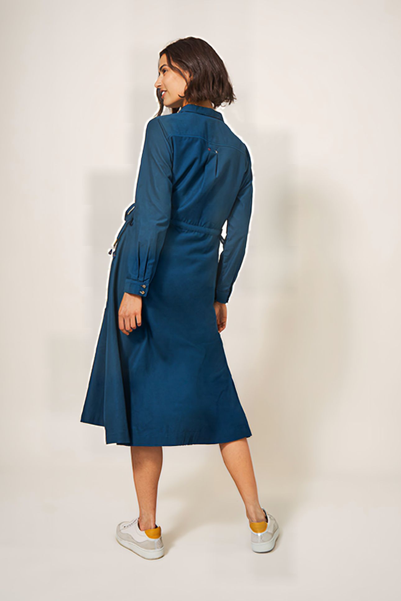 JADE CORD SHIRT DRESS DARK TEAL 2