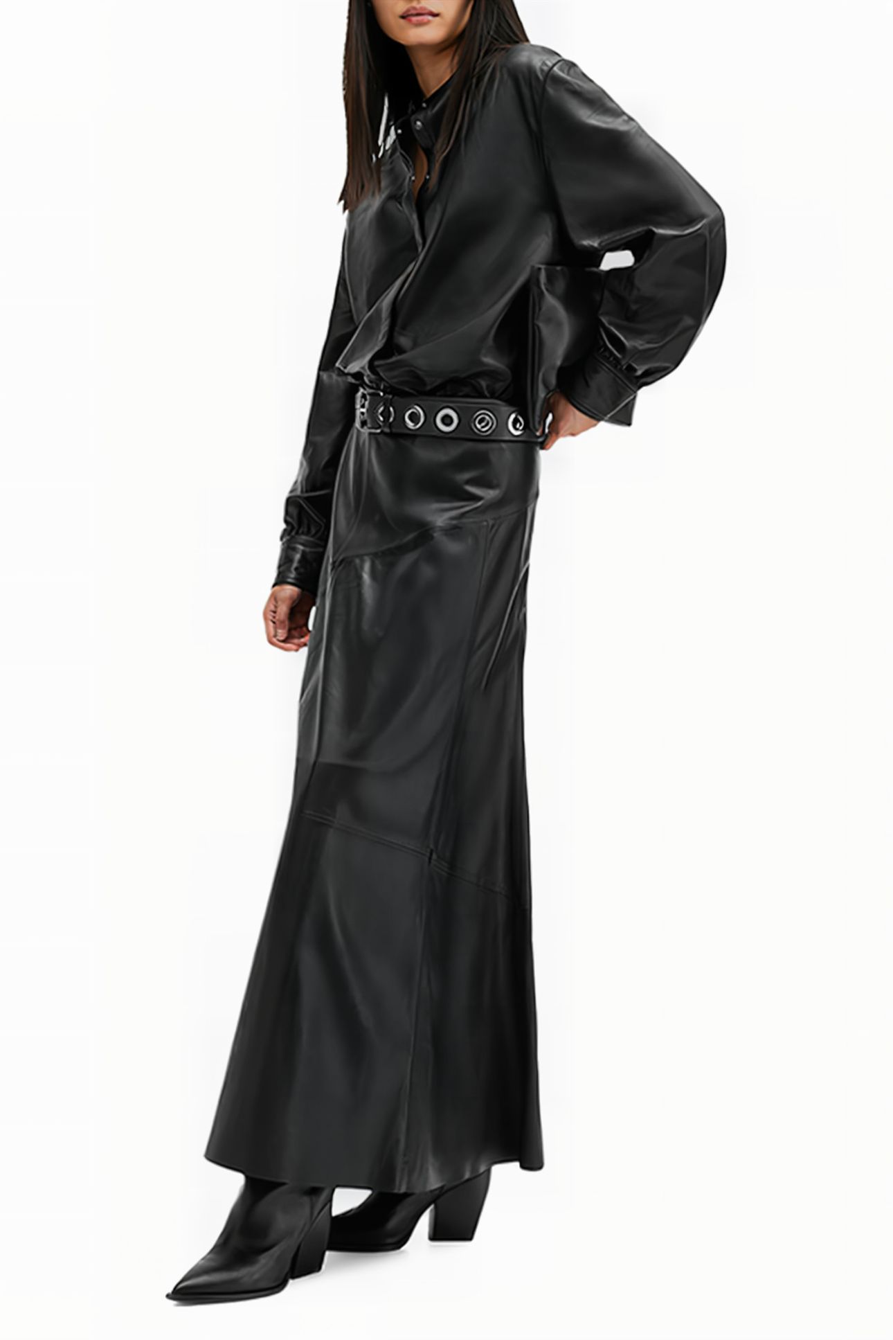 SARA LEATHER SHIRT BLACK 5