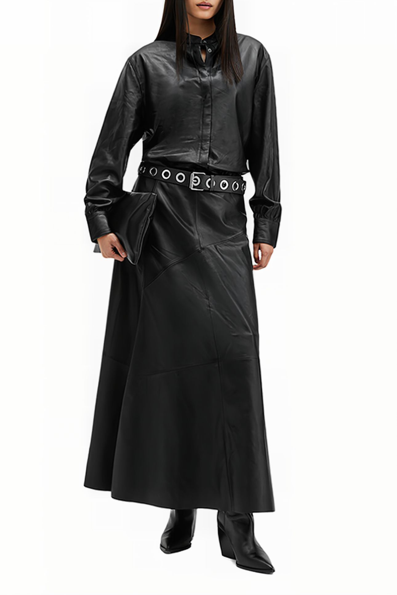 SARA LEATHER SHIRT BLACK 3