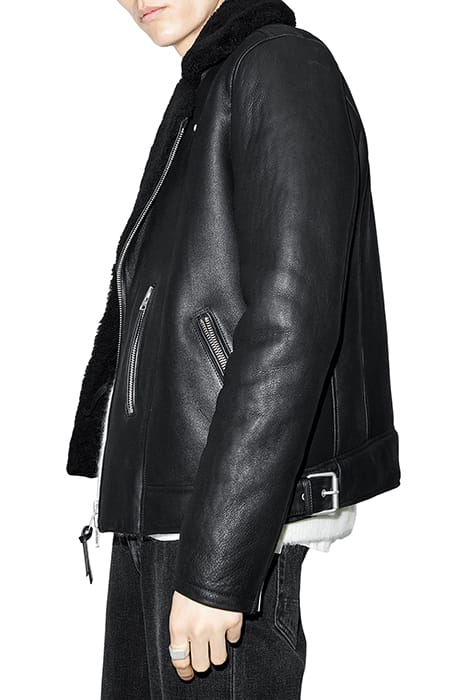 XENA SHEARLING BIKER BLACK/BLACK 7