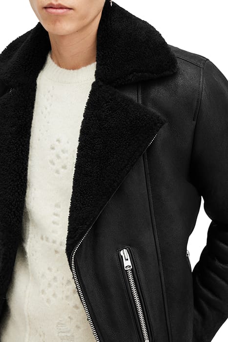 XENA SHEARLING BIKER BLACK/BLACK 9