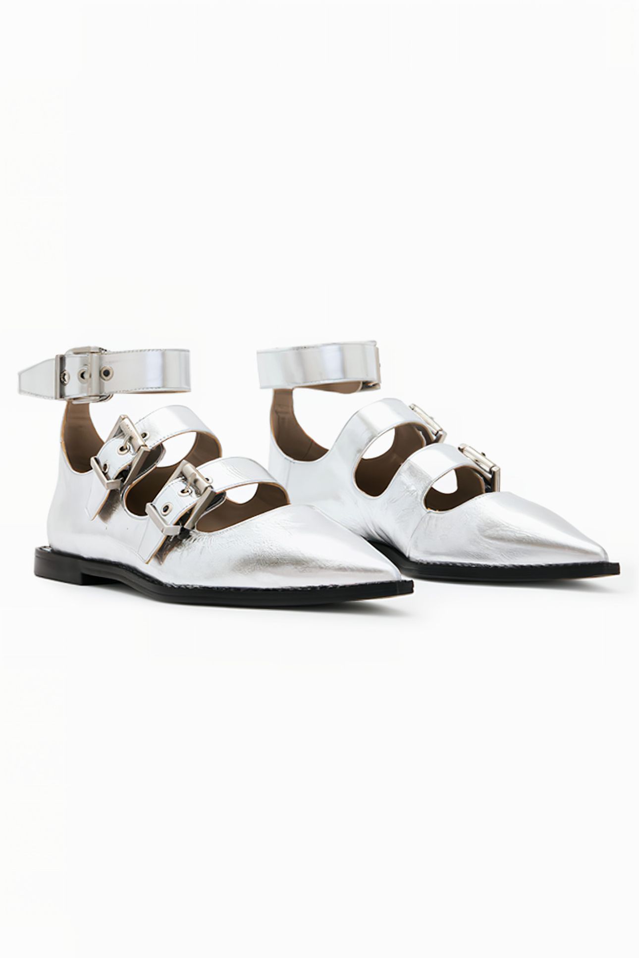 SUSAN BUCKLE SHOE SILVER 4
