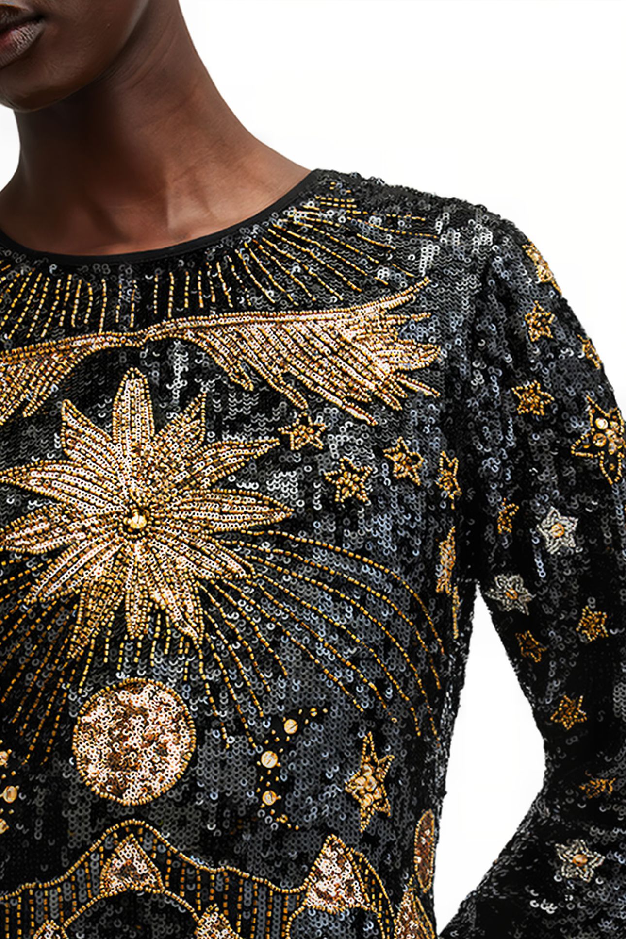 NOUSHKA MAXI DRESS BLACK/GOLD 6