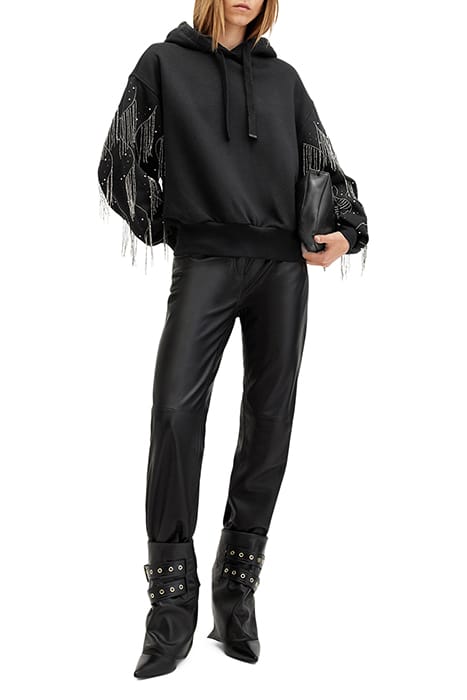 LENNON TASSEL HOODY WASHED BLACK 4