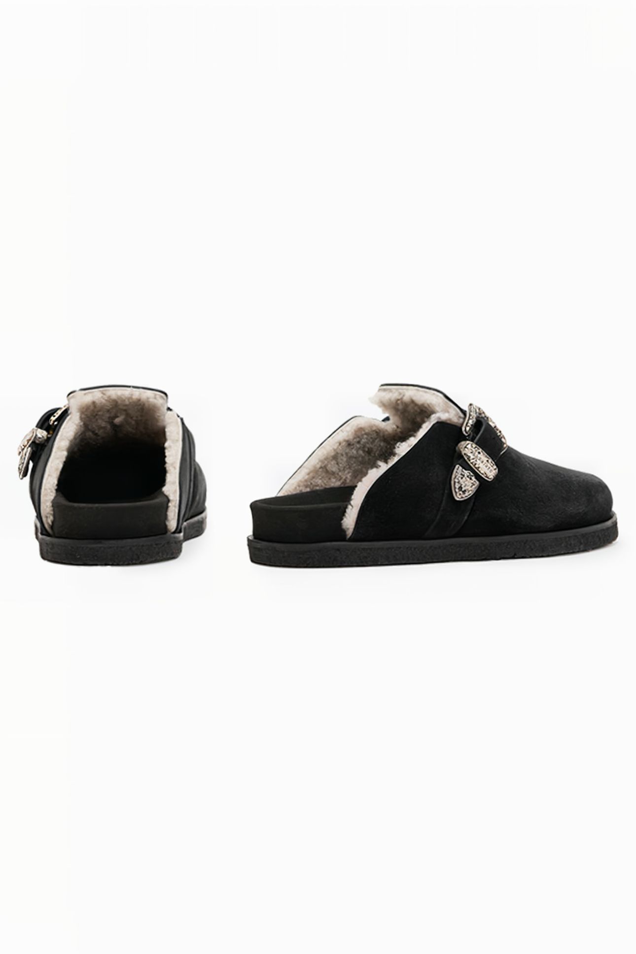CARLO SHEARLING MULE BLACK 6