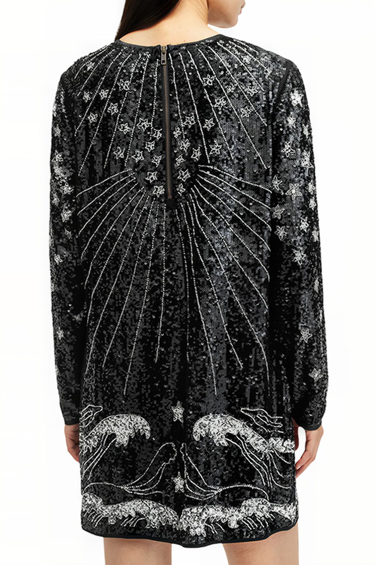 NOUSHKA EMB DRESS BLACK/SILVER 2