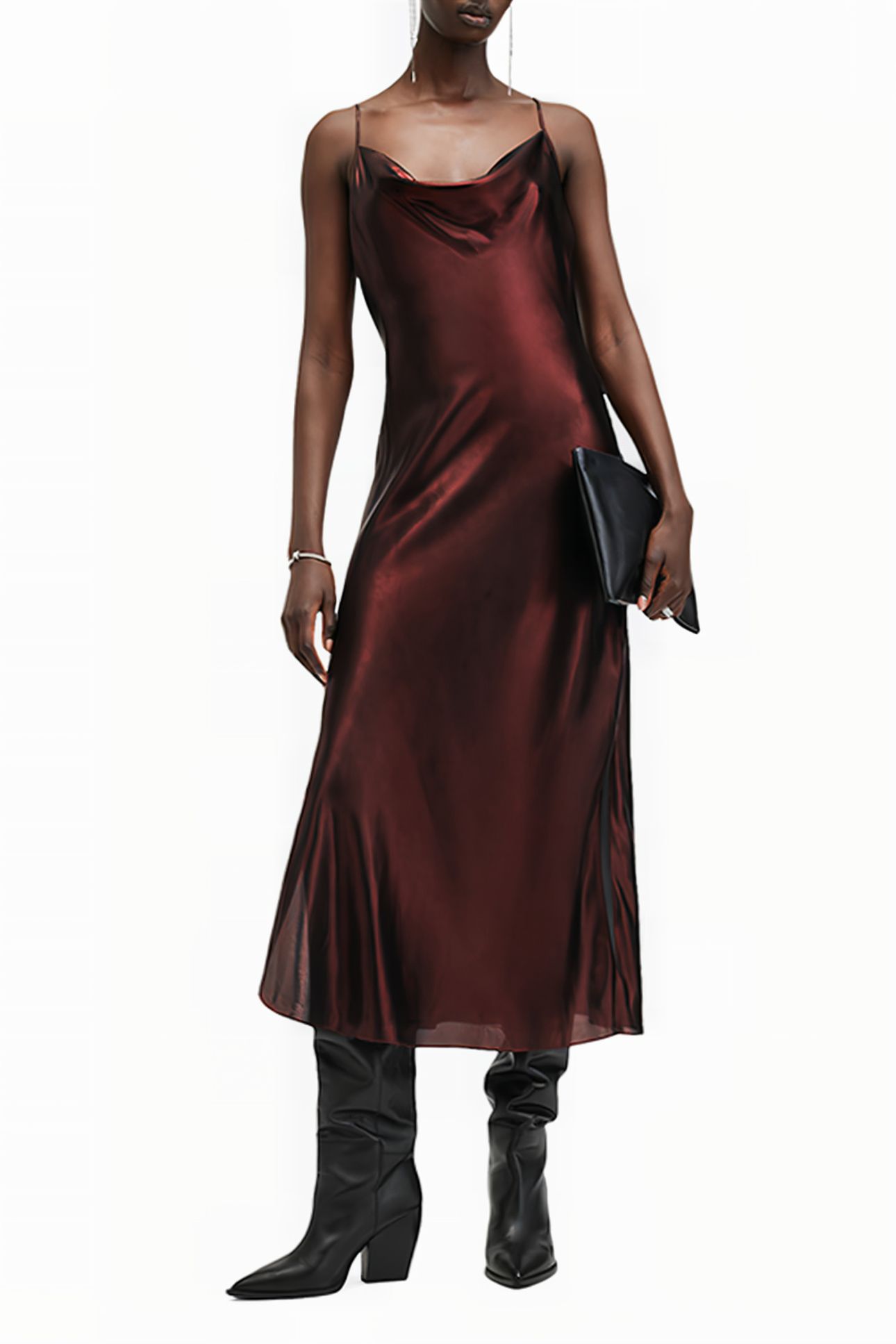HADLEY DRESS METALLIC RED 4