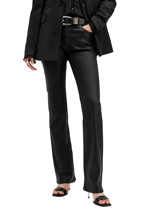 HALDAN SLIM BOOTCUT COATED BLACK 1