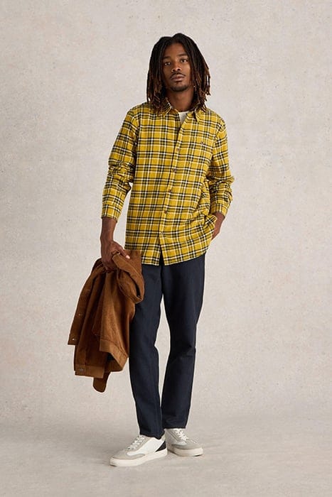WALLACE BRUSHED CHECK SHIRT YELLOW MULTI 1