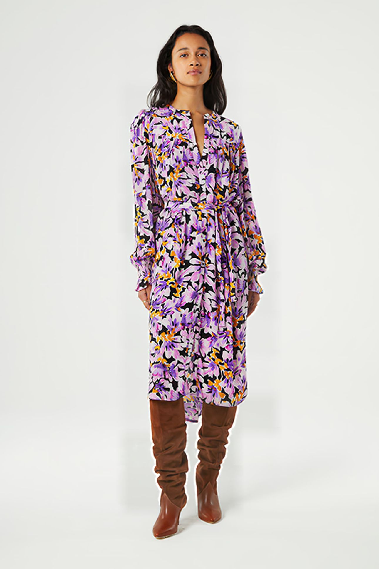 WILLOW DRESS COOKIE CARAMEL/GRAPE 1