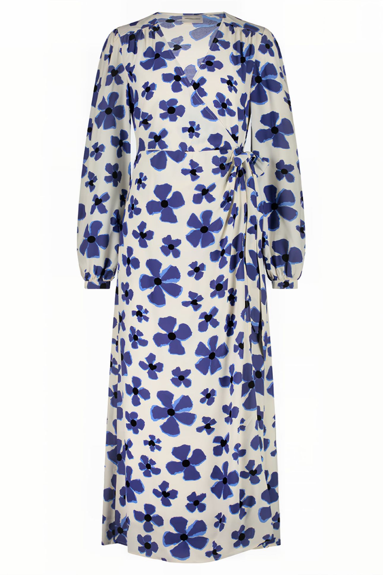 NIA DRESS CREAM WHITE/BLUE NIG 3
