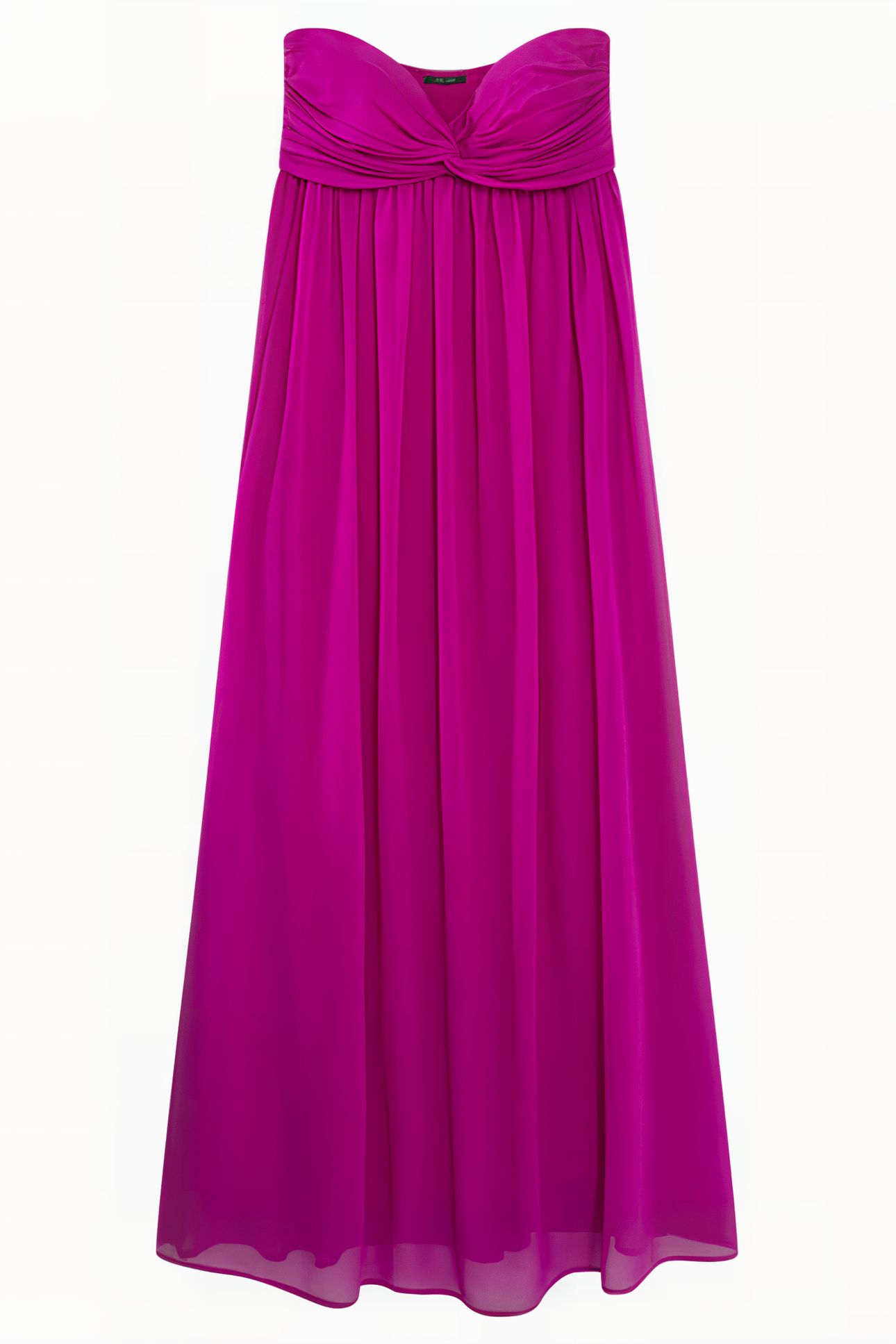 RHODES - LONG STRAPLESS RECYCLED ORCHID DRESS WITH PLEATED B 2