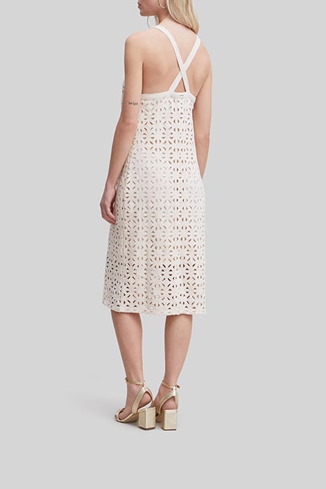 ECRU MACRAMÉ GRAPHIC MIDI DRESS 2