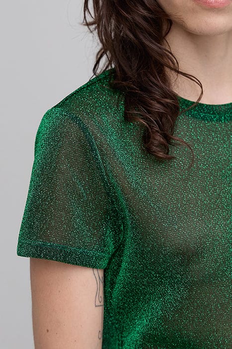 GREEN LUREX T-SHIRT WITH ANIMAL PRINT 4