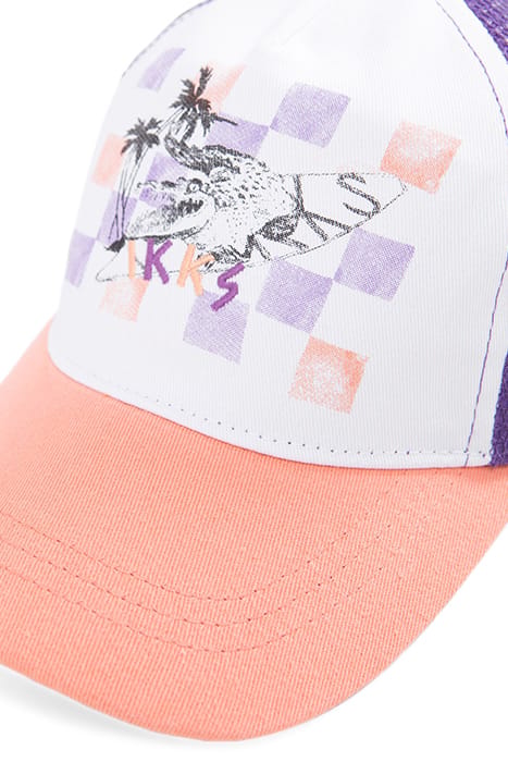 BOYS’ ORANGE, WHITE, PURPLE CAP WITH CROCODILE 6