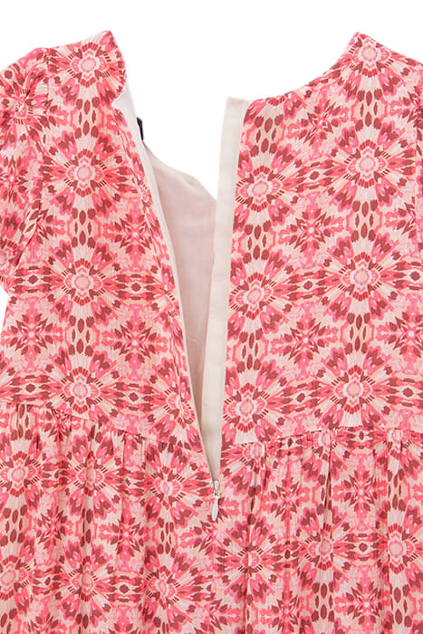 GIRLS’ PINK LONG DRESS WITH ETHNIC PRINT 6