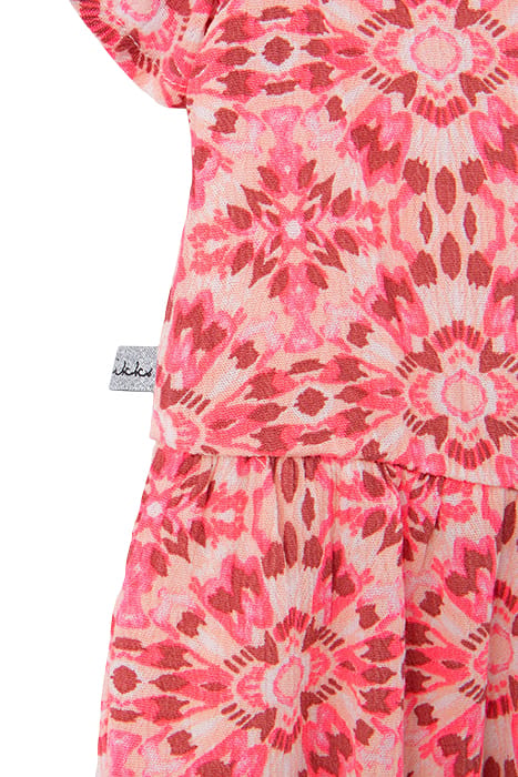 GIRLS’ PINK LONG DRESS WITH ETHNIC PRINT 7