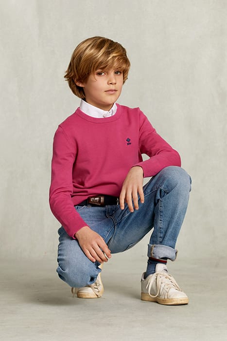 NORMAL FIT BASIC CREW NECK PULLOVER AMARANTH PINK 3