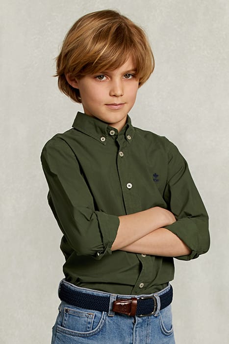 CUSTOM FIT POPLIN SHIRT TEA KHAKI 1