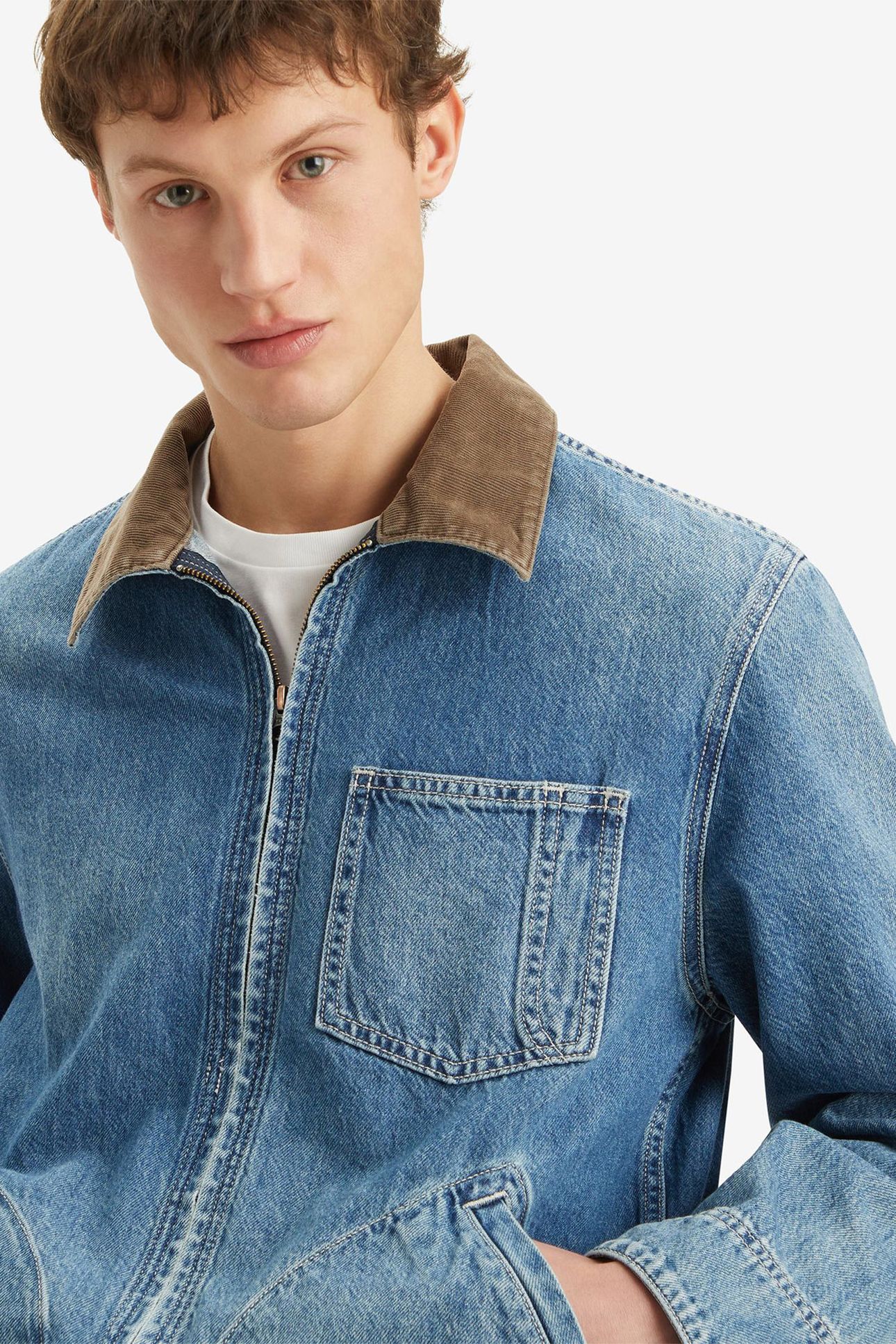 FULL ZIP MECHANICS BARN JACKET IN DENIM 5