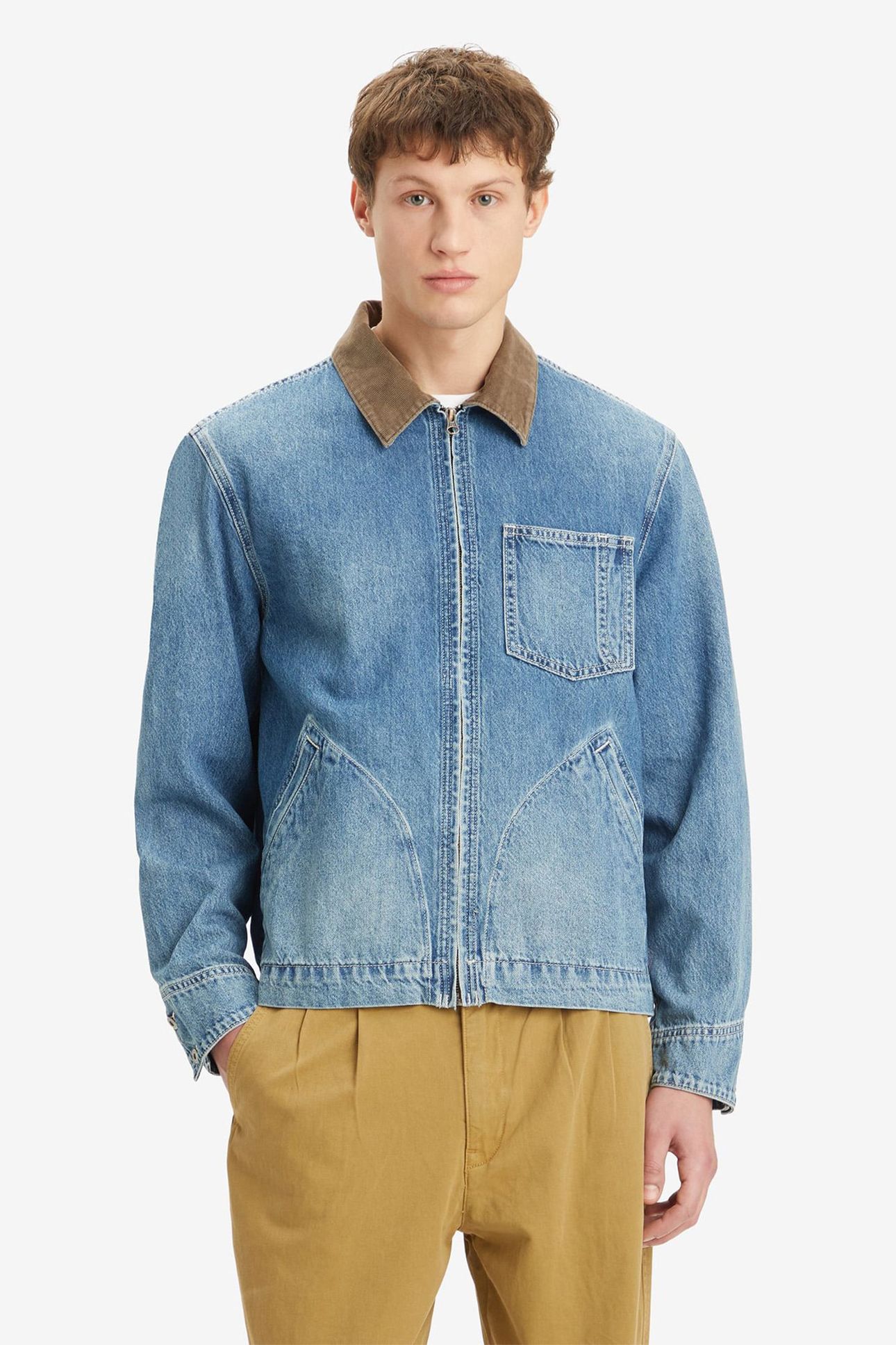 FULL ZIP MECHANICS BARN JACKET IN DENIM 1