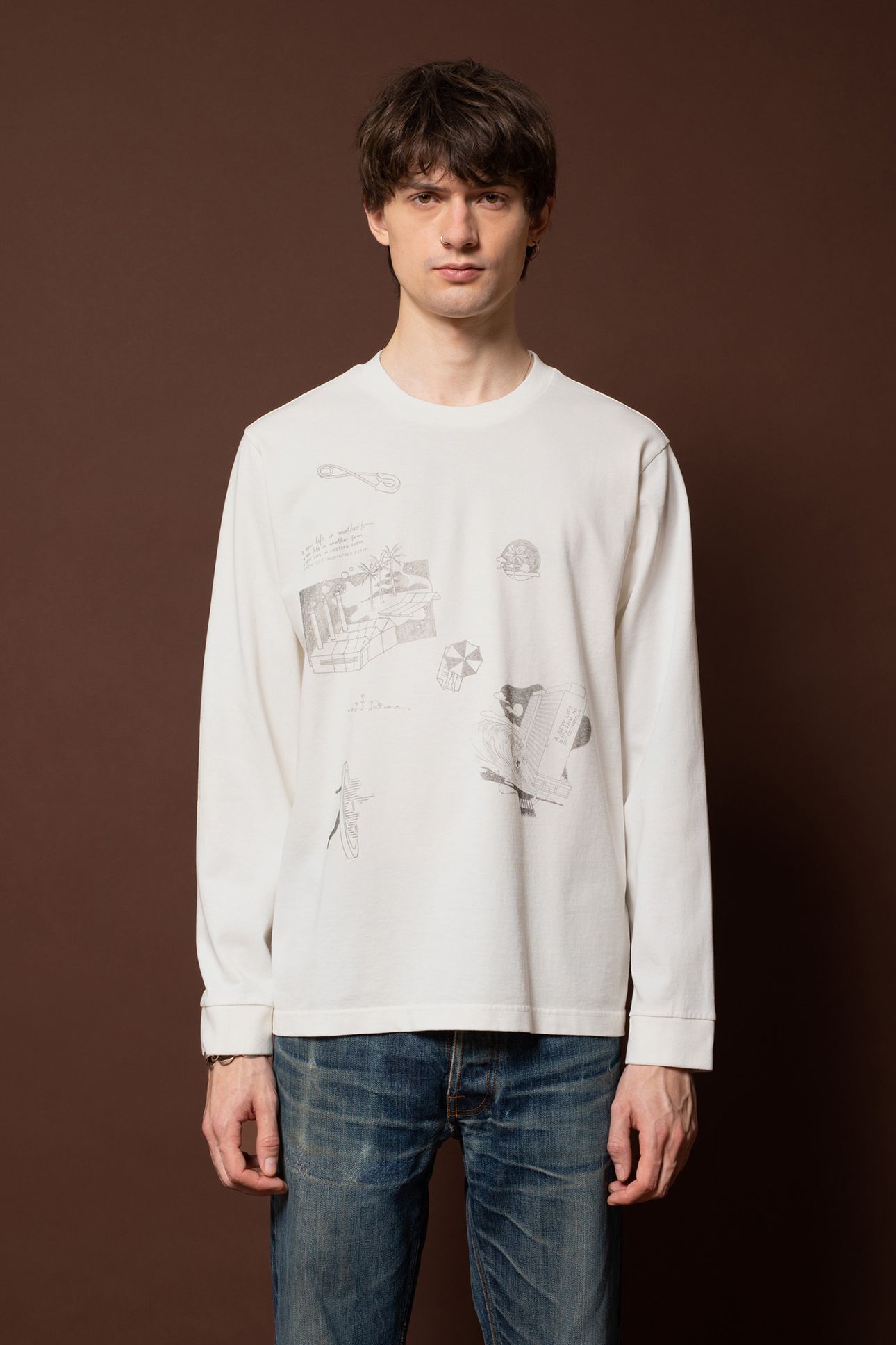 LONG SLEEVE PRINTED REBIRTH CHALK WHITE 1