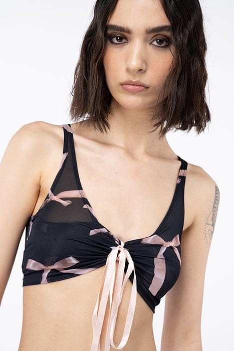 FRUSTARE TOP JERSEY CHARMEUSE BLACK/PINK 1