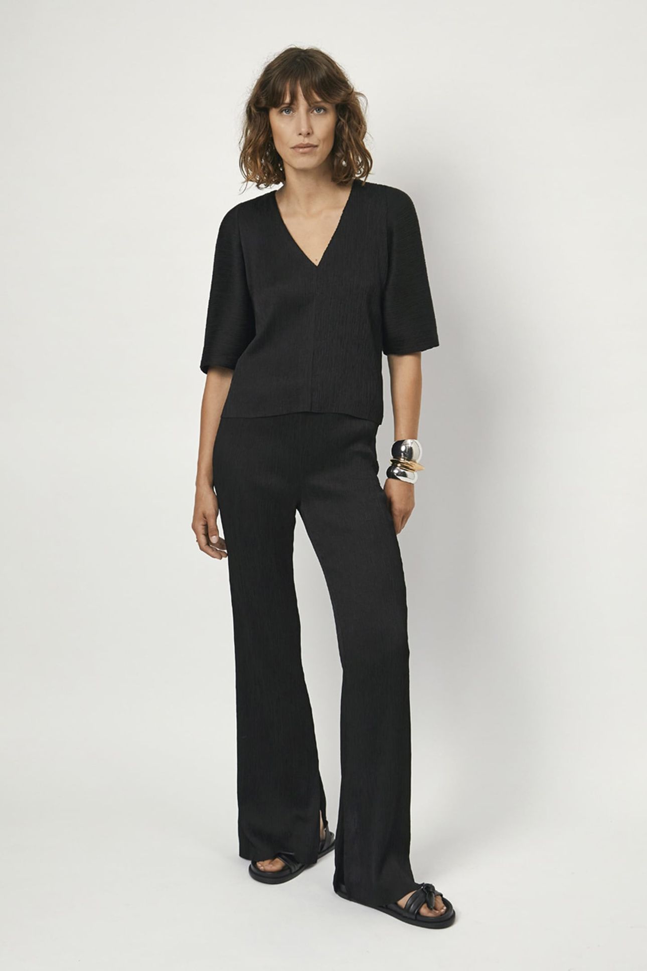 RAQUEL PLEATED TOP RAVEN 1
