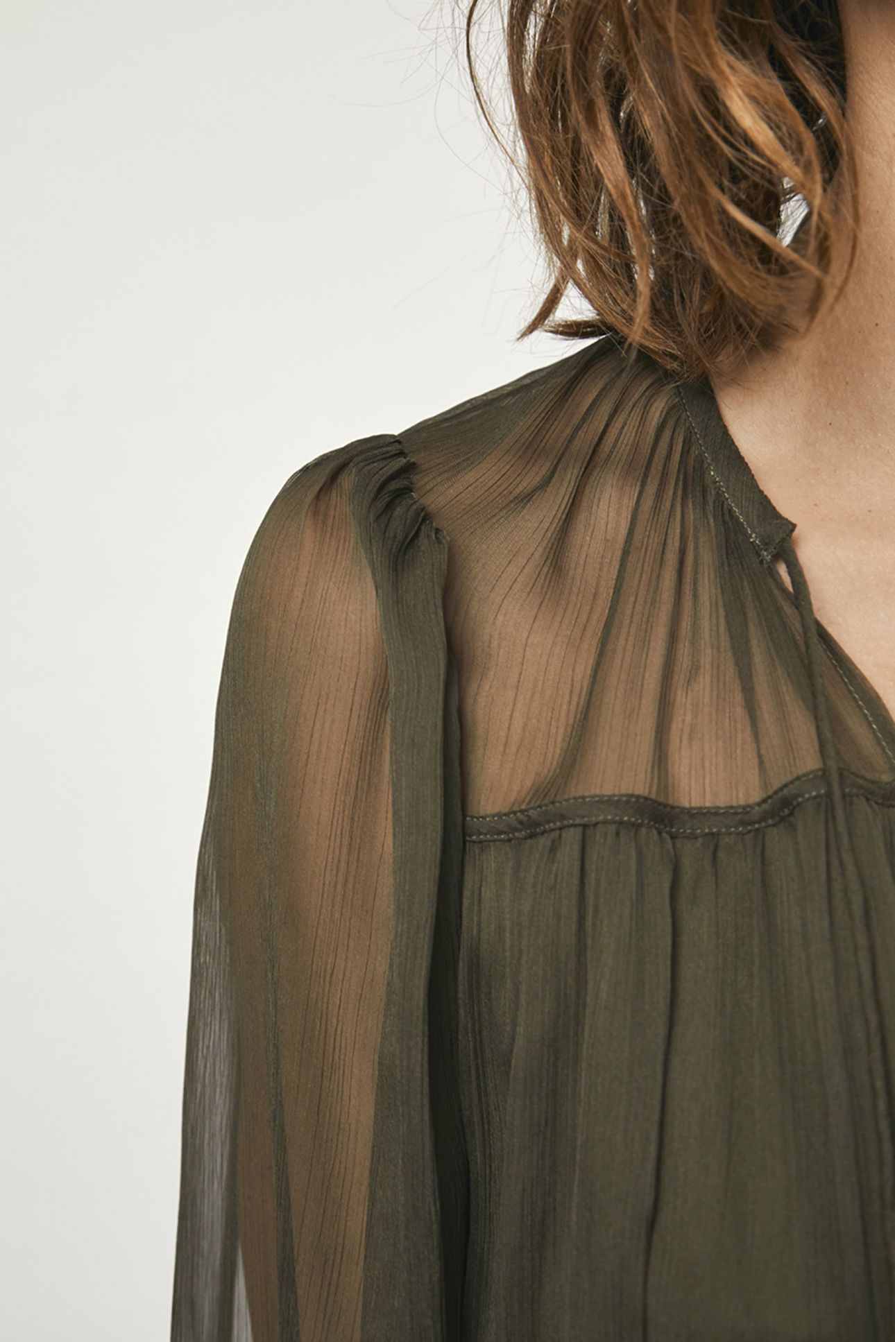 ABSOLUTE PLEATED BOHO DRESS UTILITY GREEN 4