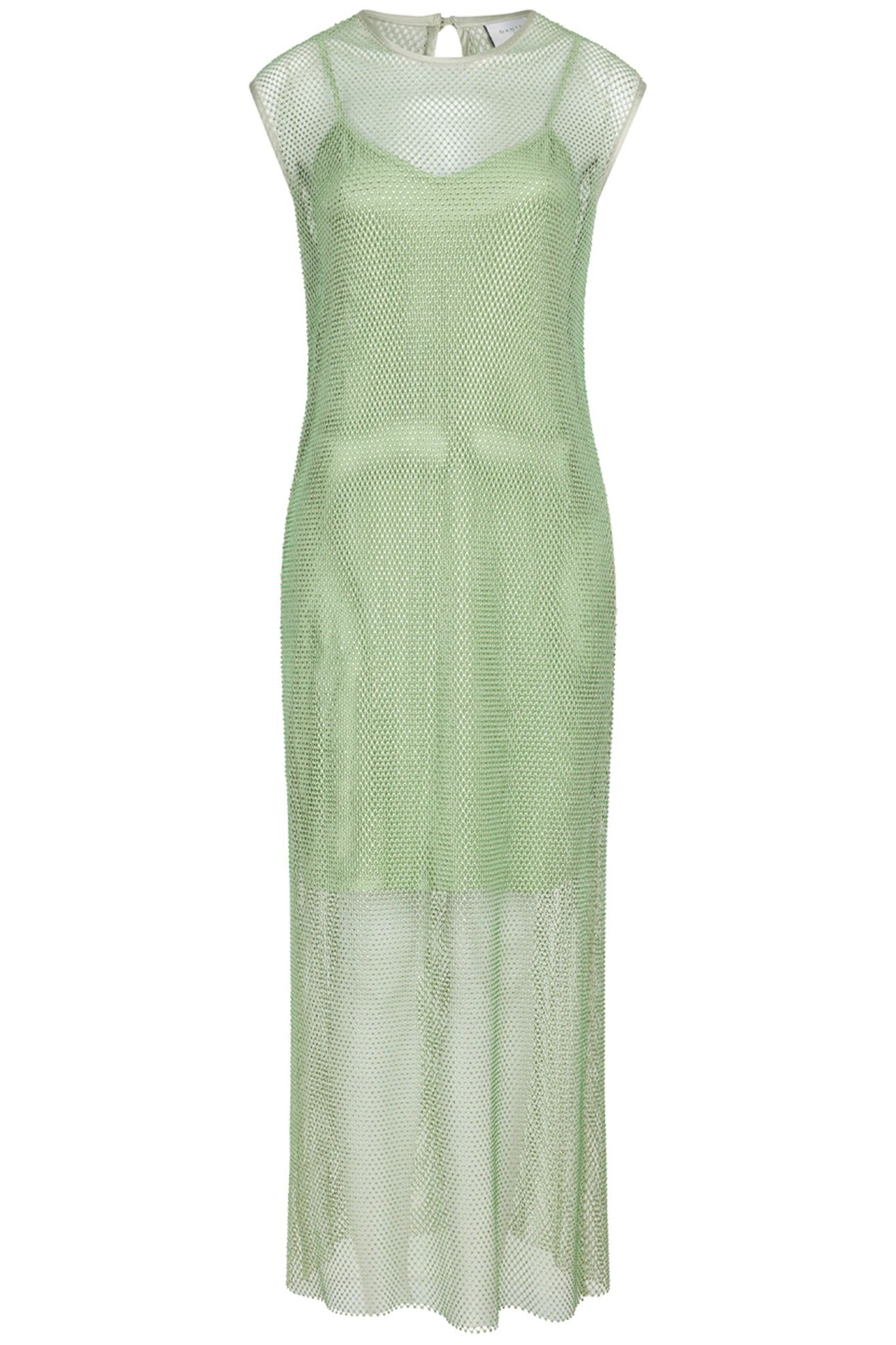 LUNA RHINESTONE DRESS MATCHA 1