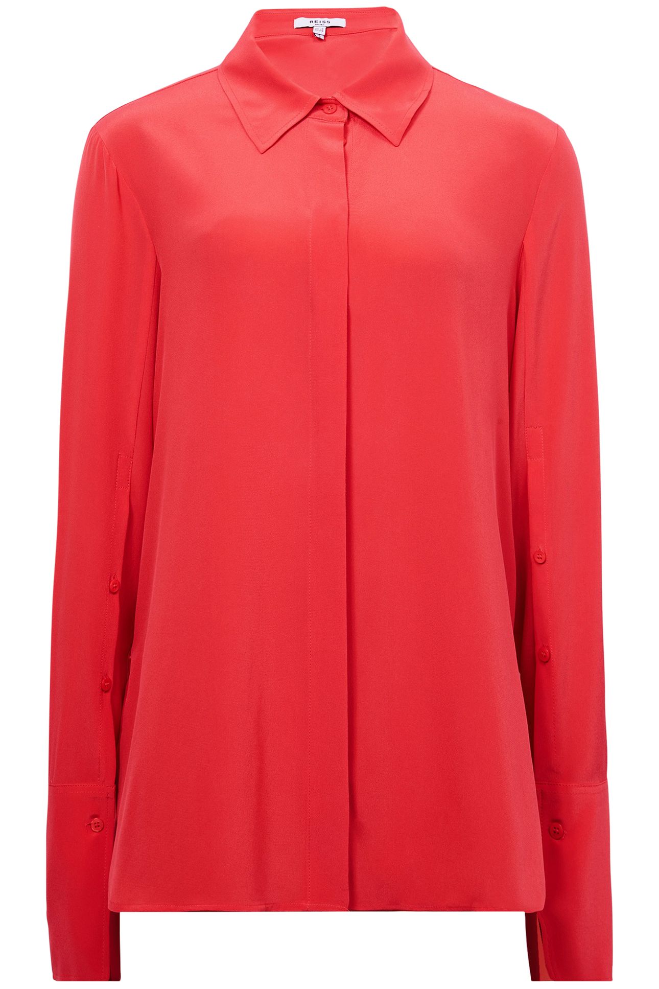 KIA MATTE SILK BLOUSE — CORAL 4