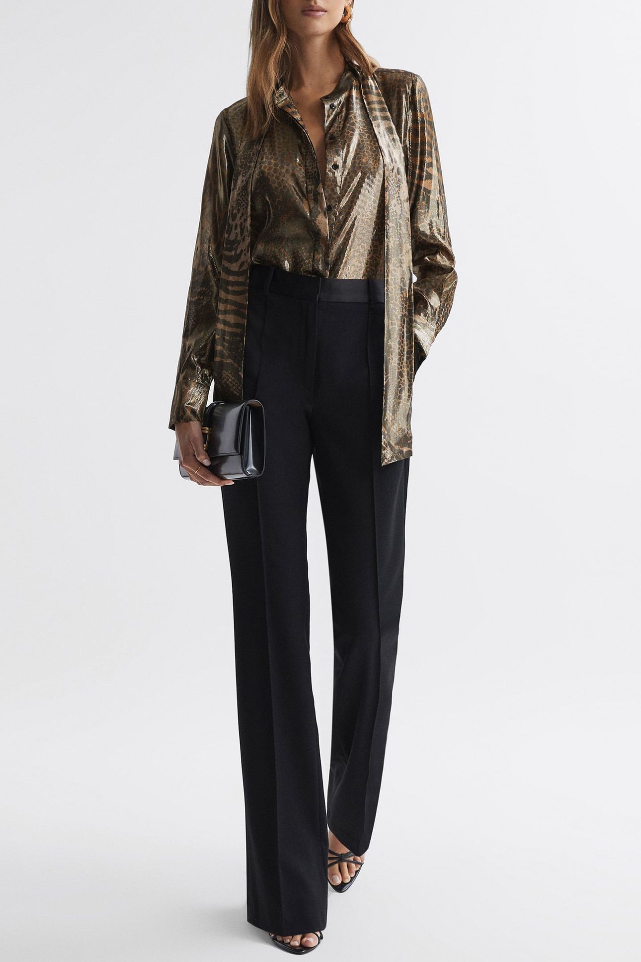 METALLIC BLOUSE GOLD — ANIMAL PRINT 1