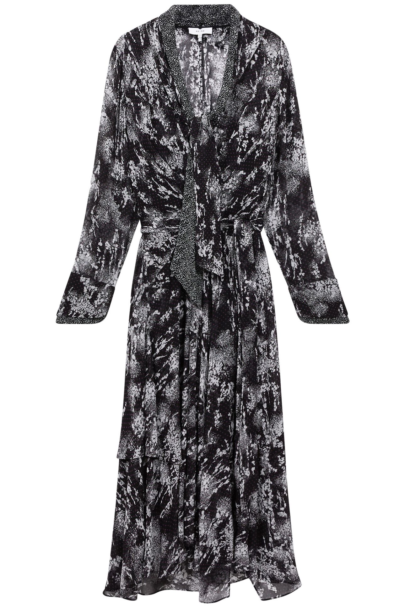 PRINTED RUFFLE MIDI DRESS 3