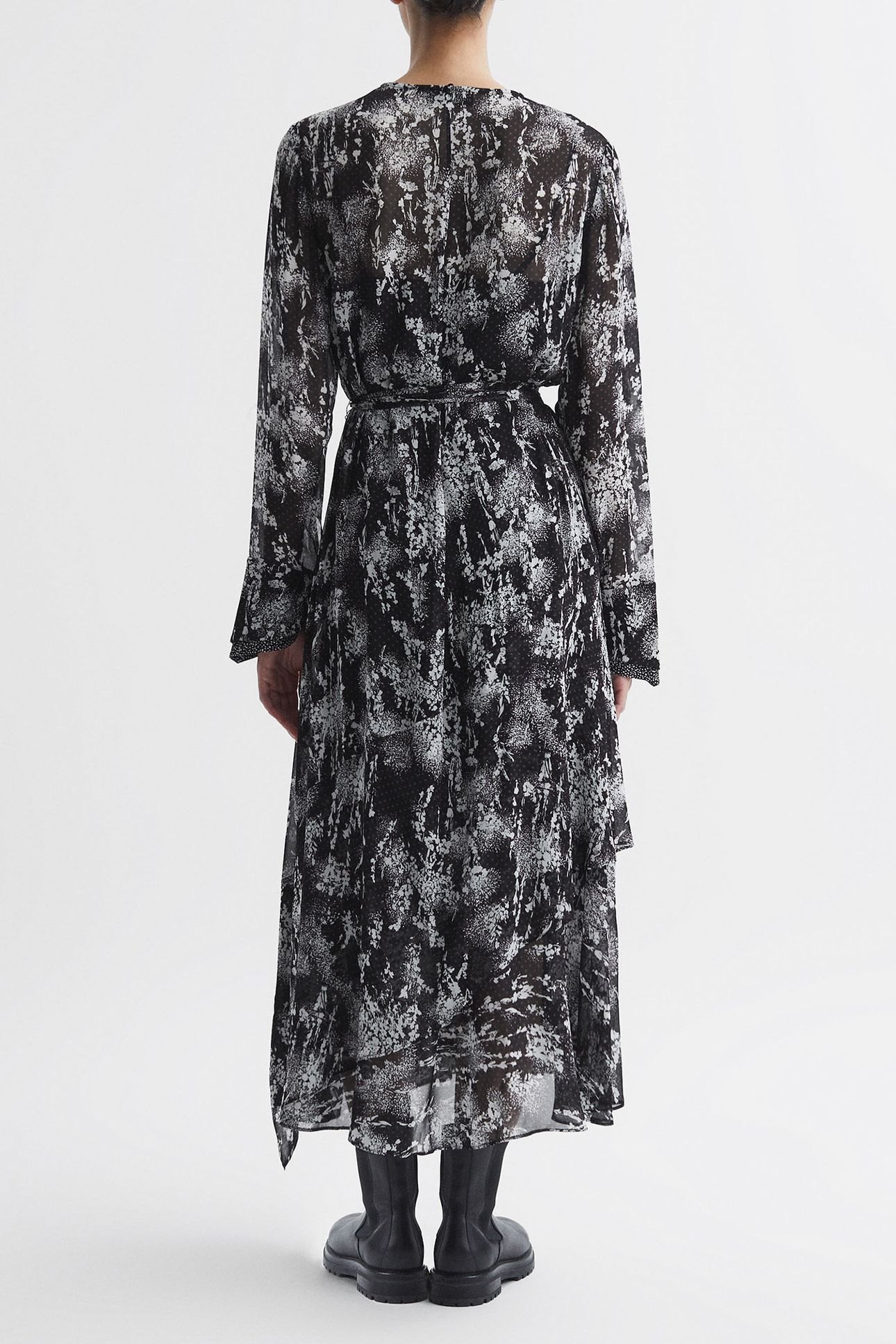 PRINTED RUFFLE MIDI DRESS 2